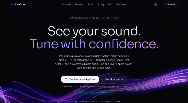 The LiveSpec homepage