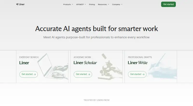 The Liner homepage