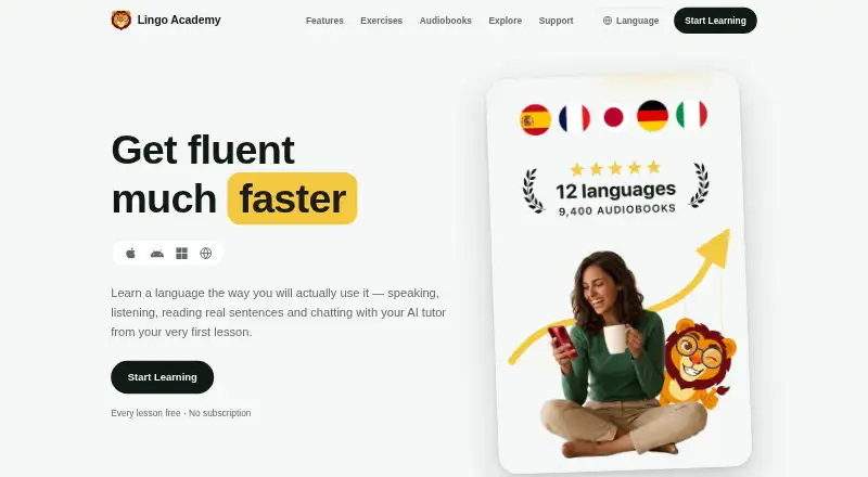 The Lingo Academy homepage