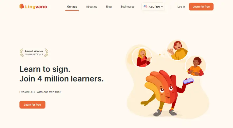 The Lingvano homepage