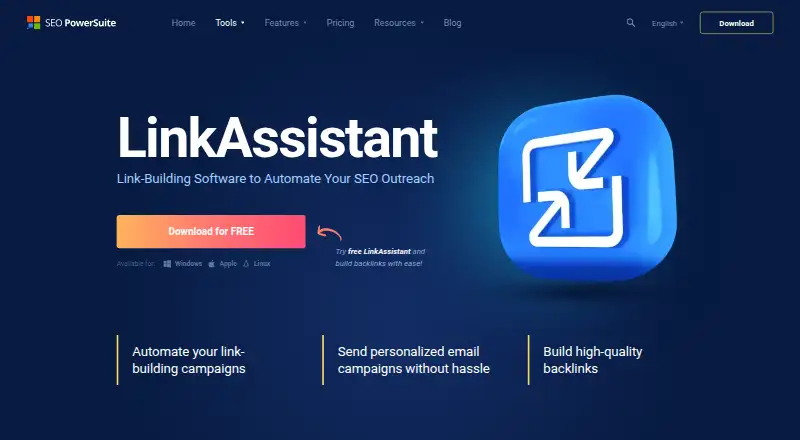 The LinkAssistant homepage
