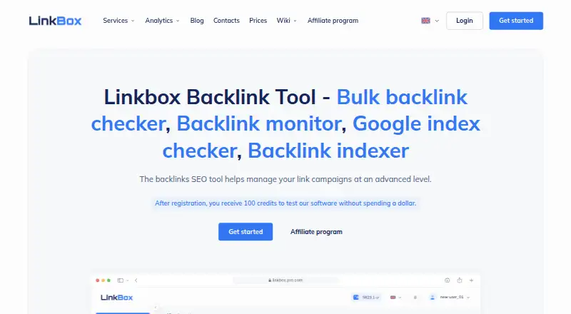 The Linkbox homepage