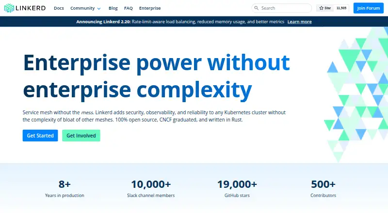 The Linkerd homepage