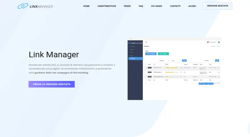 The Link Manager homepage