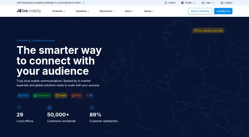 The LINK Mobility SMS API homepage