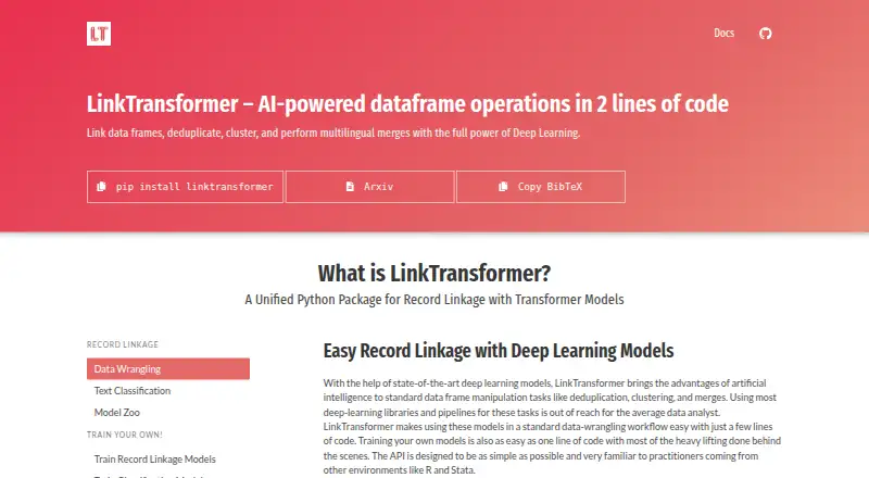 The LinkTransformer homepage