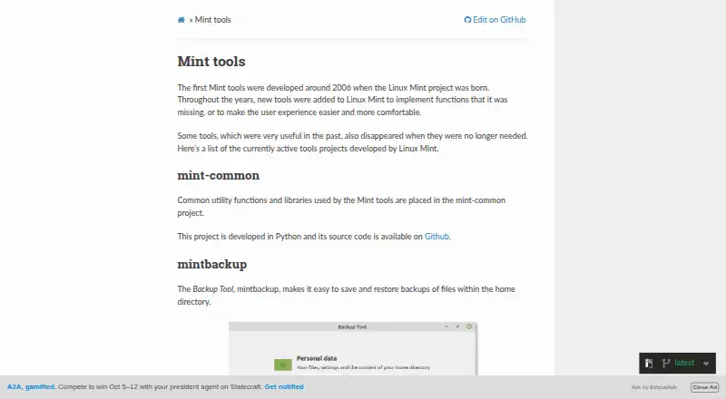 The Software Manager homepage