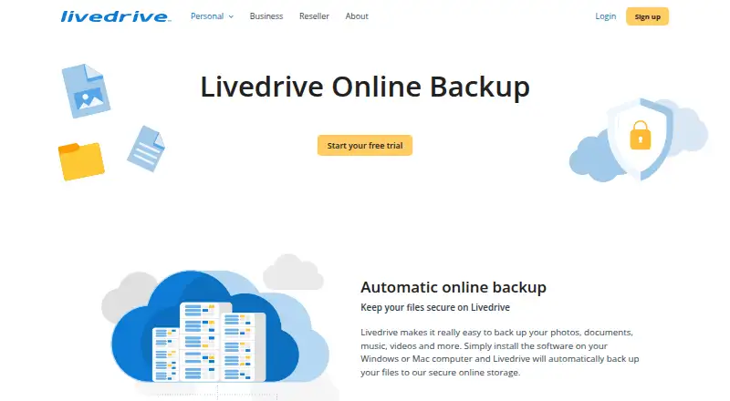 The Livedrive Backup homepage