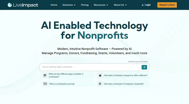 The LiveImpact homepage