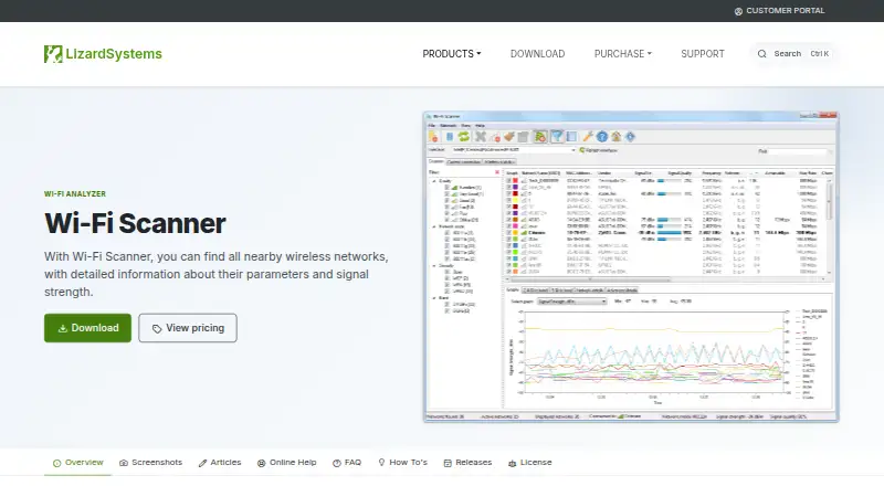 The Wi-Fi Scanner homepage