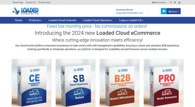 The Loaded Commerce homepage
