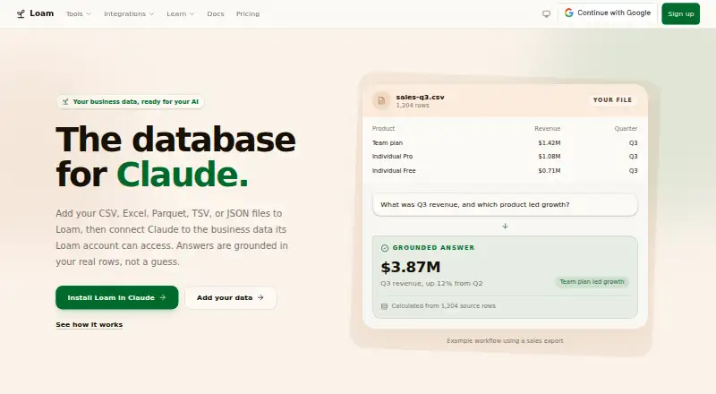 The Loam homepage