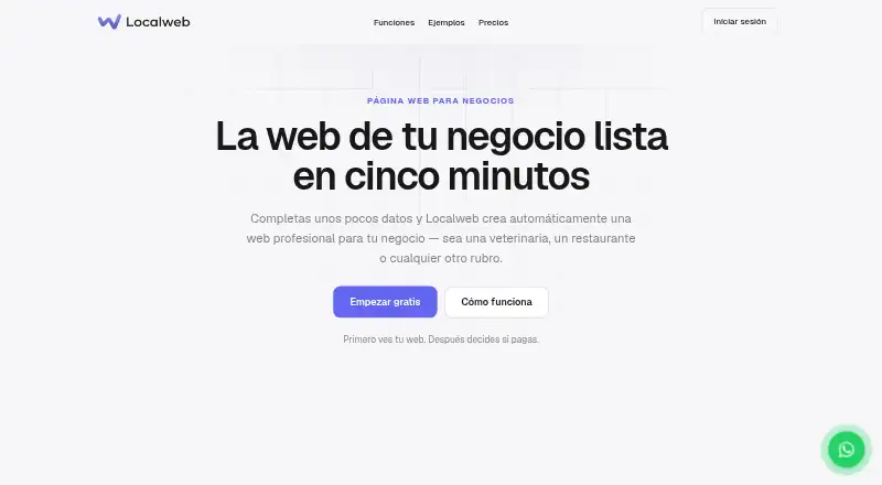 The Localweb homepage