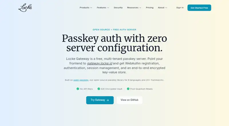 The Locke Gateway homepage