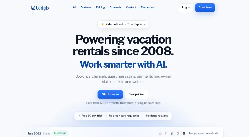 The Lodgix homepage