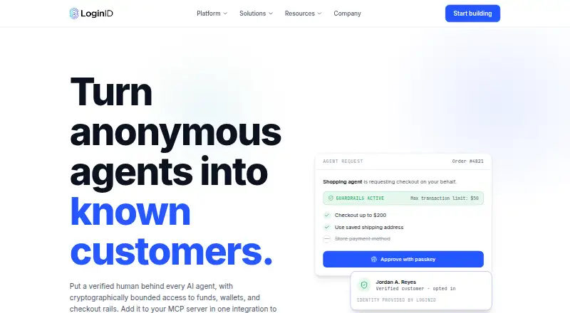The LoginID homepage