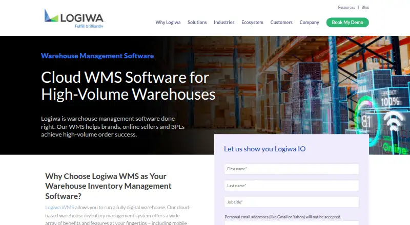 The Logiwa WMS homepage