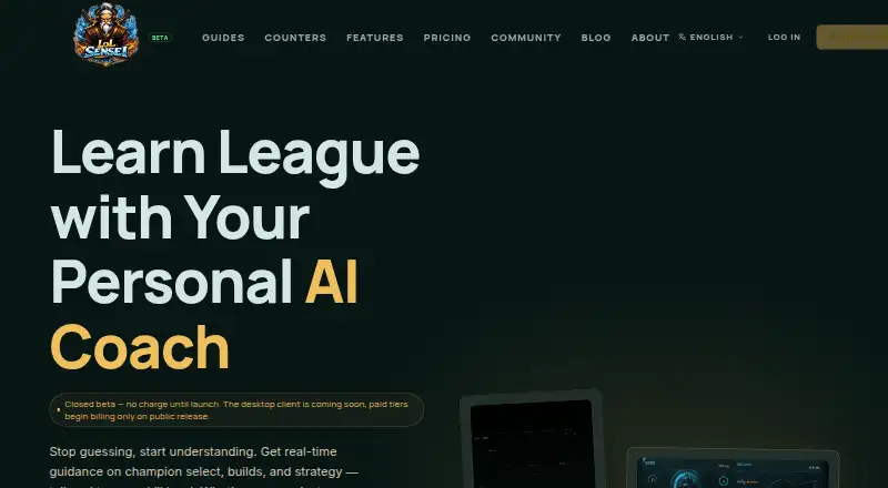 The LoL Sensei homepage