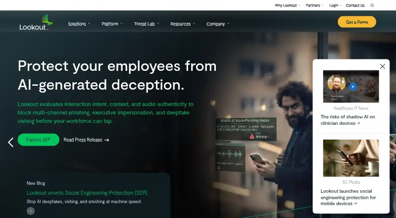 The Lookout Secure Cloud Access homepage