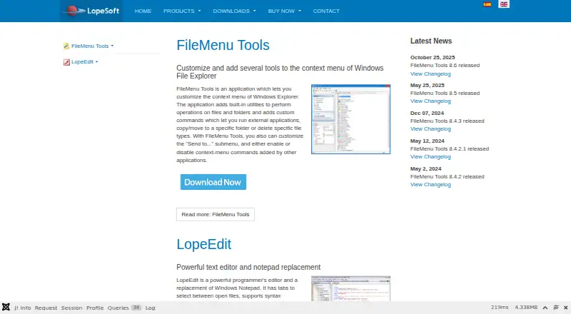 The FileMenu Tools homepage