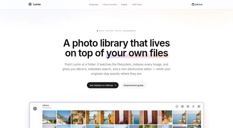 The Lumio homepage