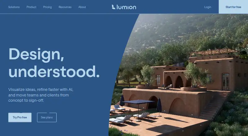 The Lumion homepage