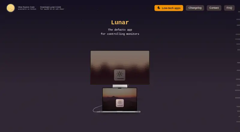 The Lunar homepage