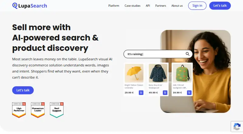 The LupaSearch homepage