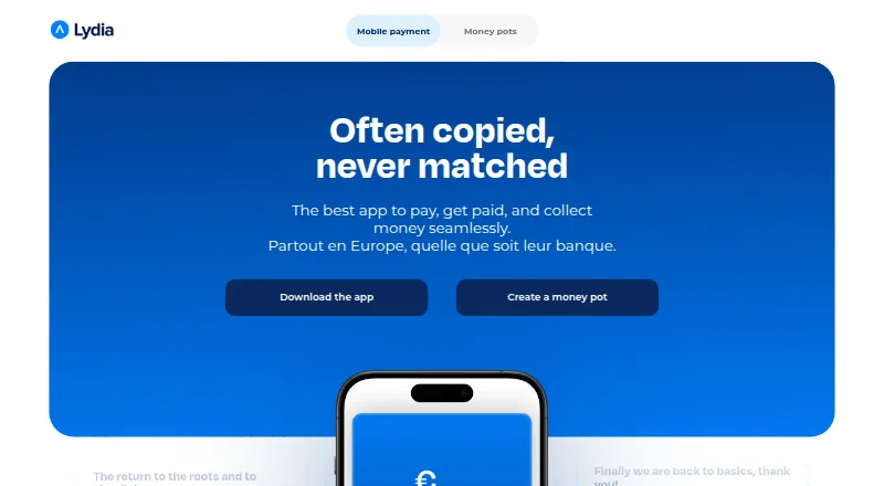 The Lydia homepage