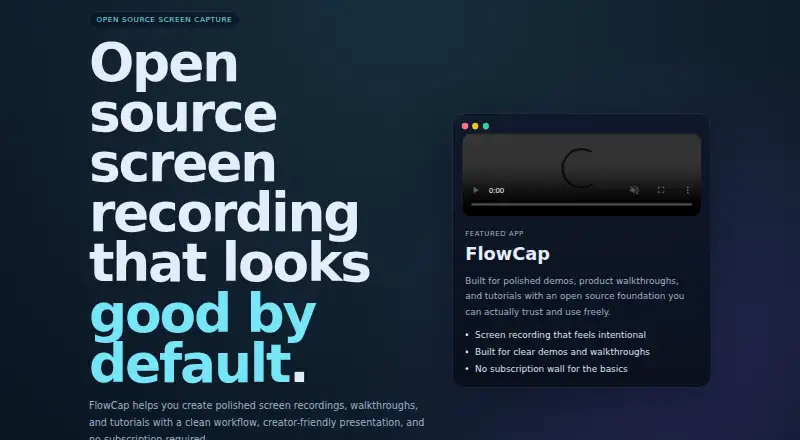 The FlowCap homepage