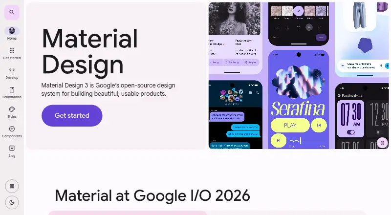 The Material 3 Design Kit homepage