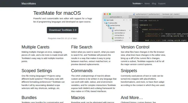 The TextMate homepage