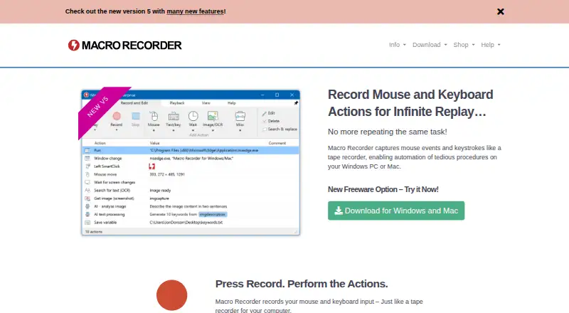 The Macro Recorder homepage