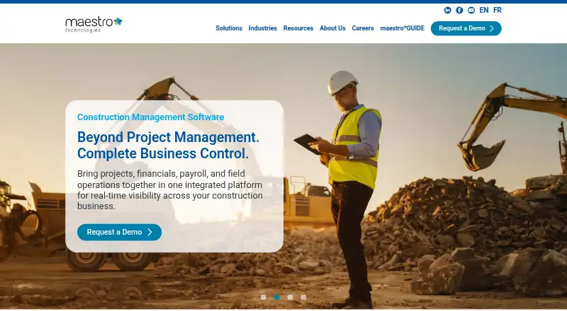 The maestro*ERP homepage