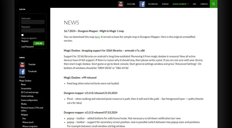 The Magic DosBox homepage