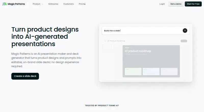 The Magic Patterns Presentations homepage