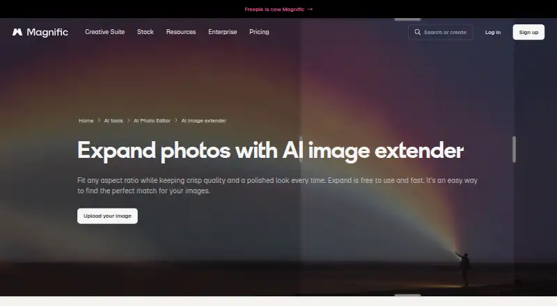 The Magnific Expand homepage