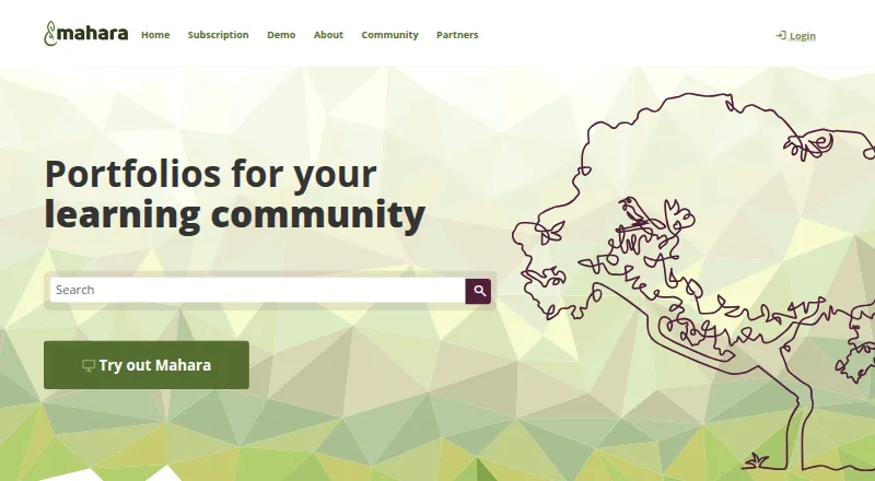 The Mahara homepage