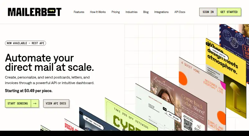 The MailerBot homepage
