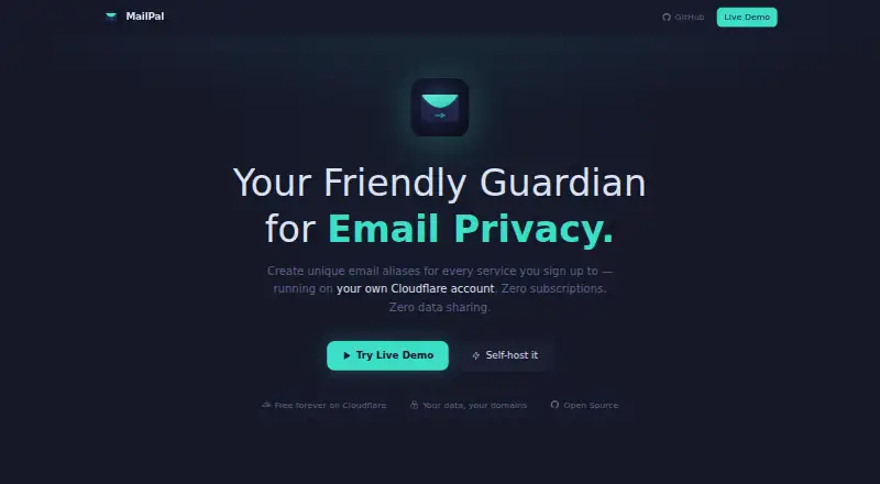 The MailPal homepage