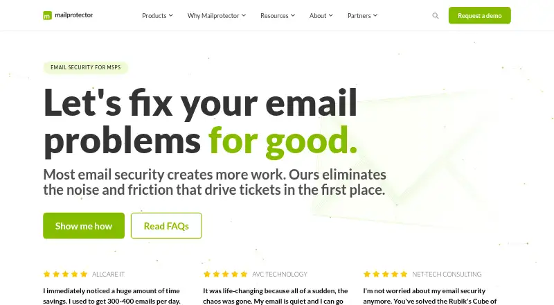 The Mailprotector homepage