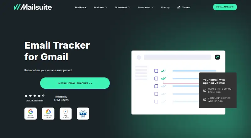 The Mailsuite homepage