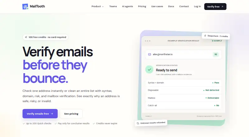 The MailTooth homepage