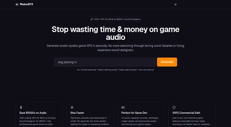 The MakeSFX homepage