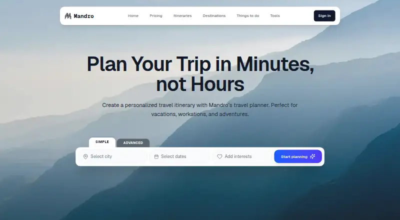 The Mandro homepage