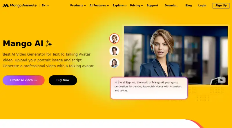 The Mango Animate Whiteboard Animation Maker homepage