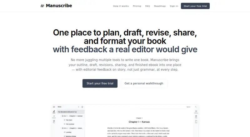 The Manuscribe homepage