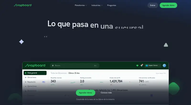 The Mapboard homepage