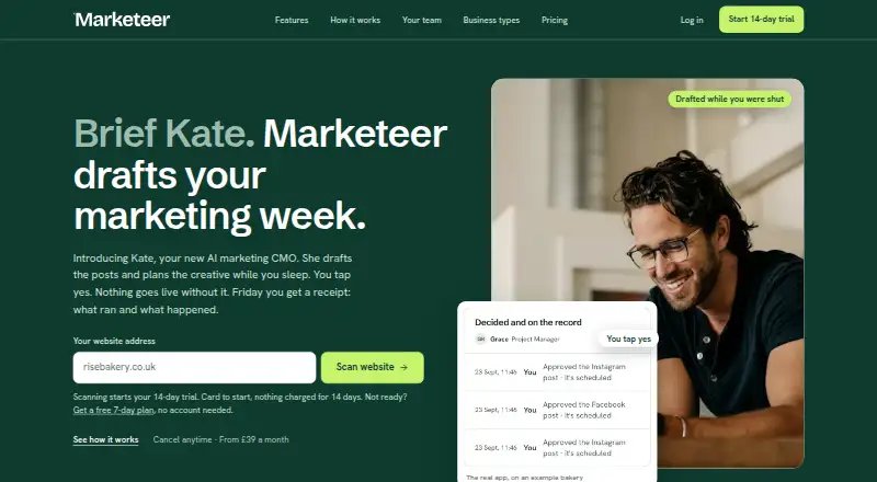 The Marketeer homepage