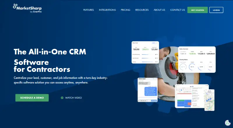 The MarketSharp homepage